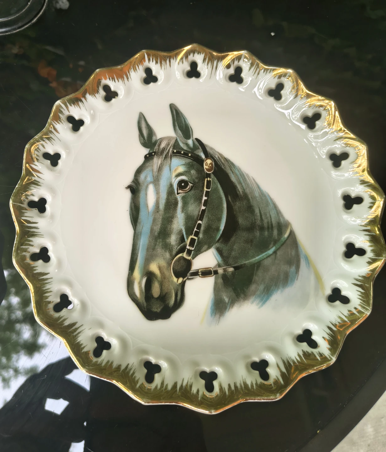 Vintage Japanese Horse Wall Plates (Pair) Mid-Century Decorative - photo 3