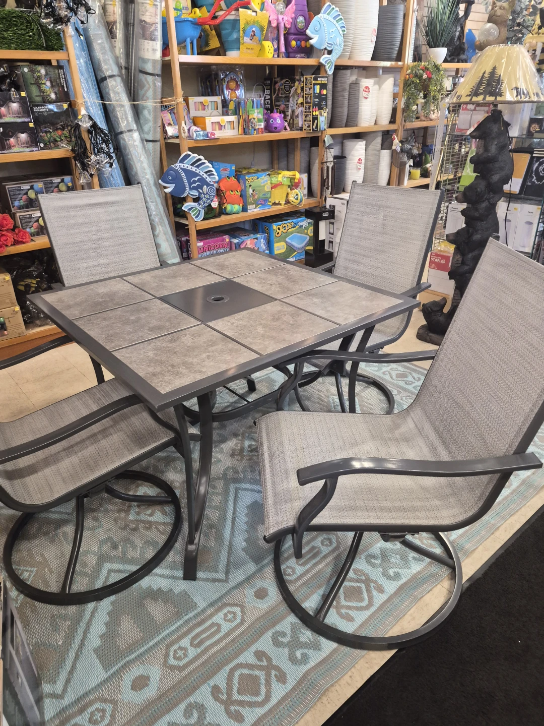 New 5 piece Outdoor Dining Set with 4 Swivel Chairs - photo 3