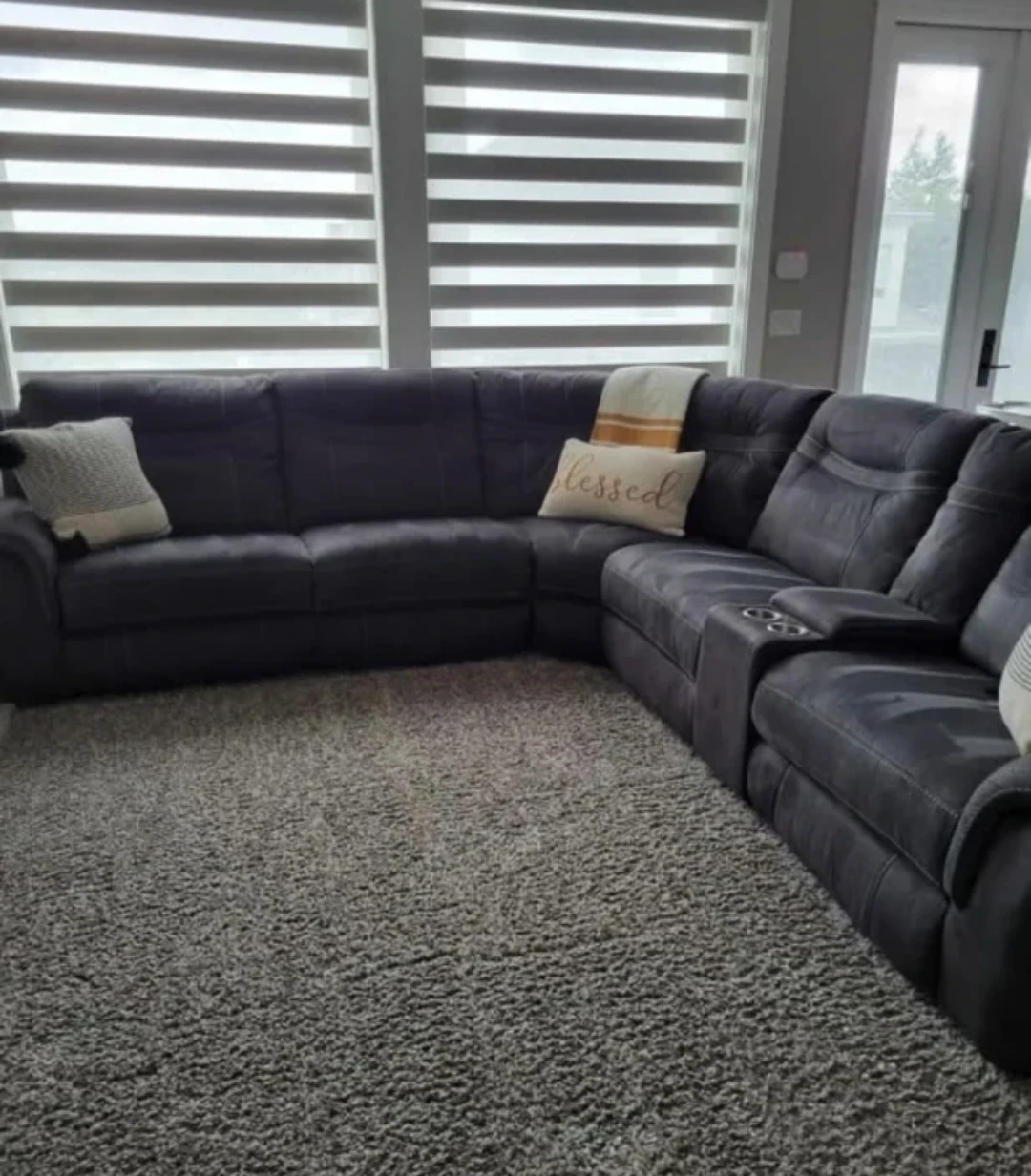 Dark Grey Sectional Sofa with Reclining Seats - photo 4