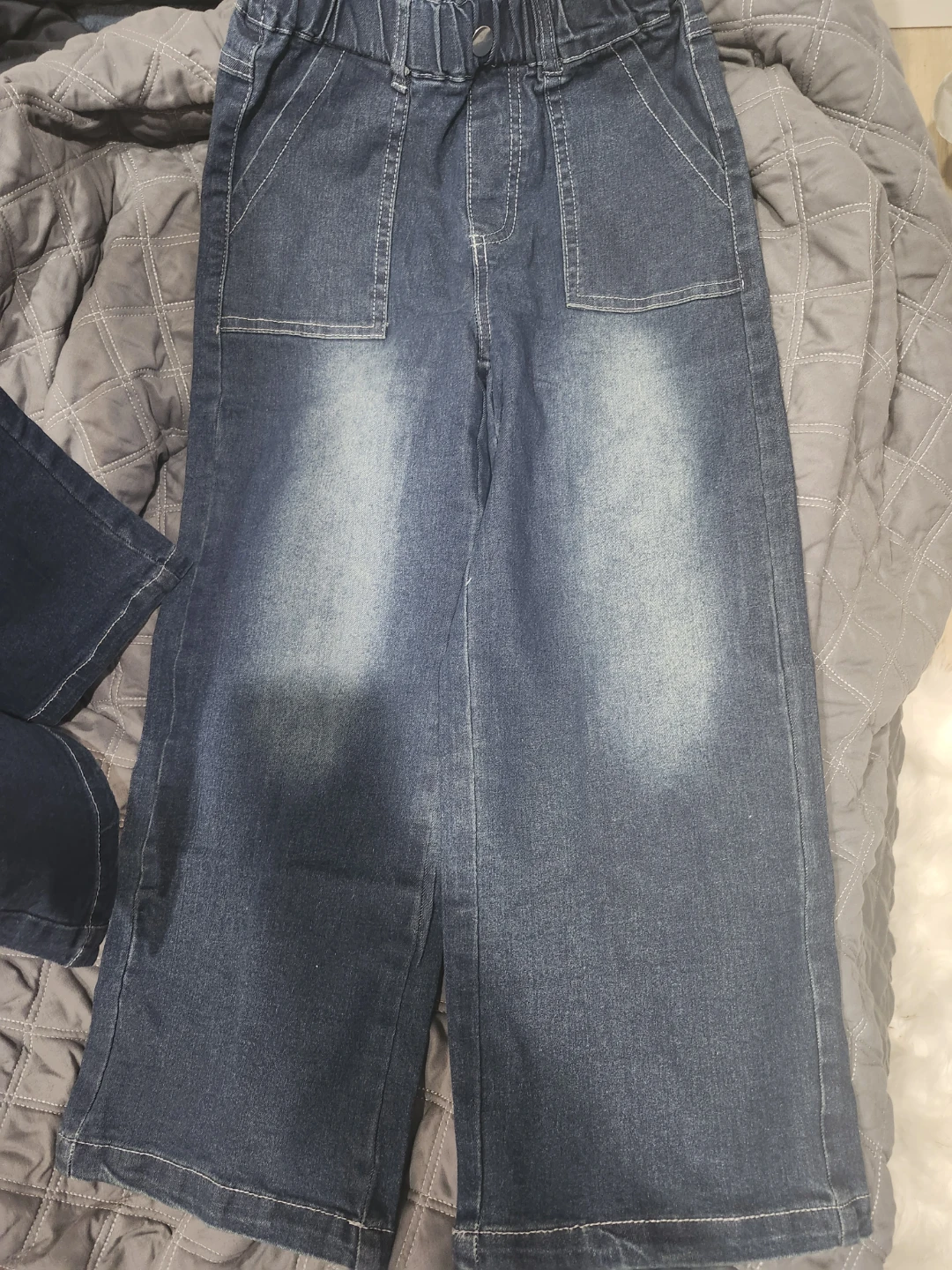 8Y Blue Denim Wide Leg Pants - photo 2