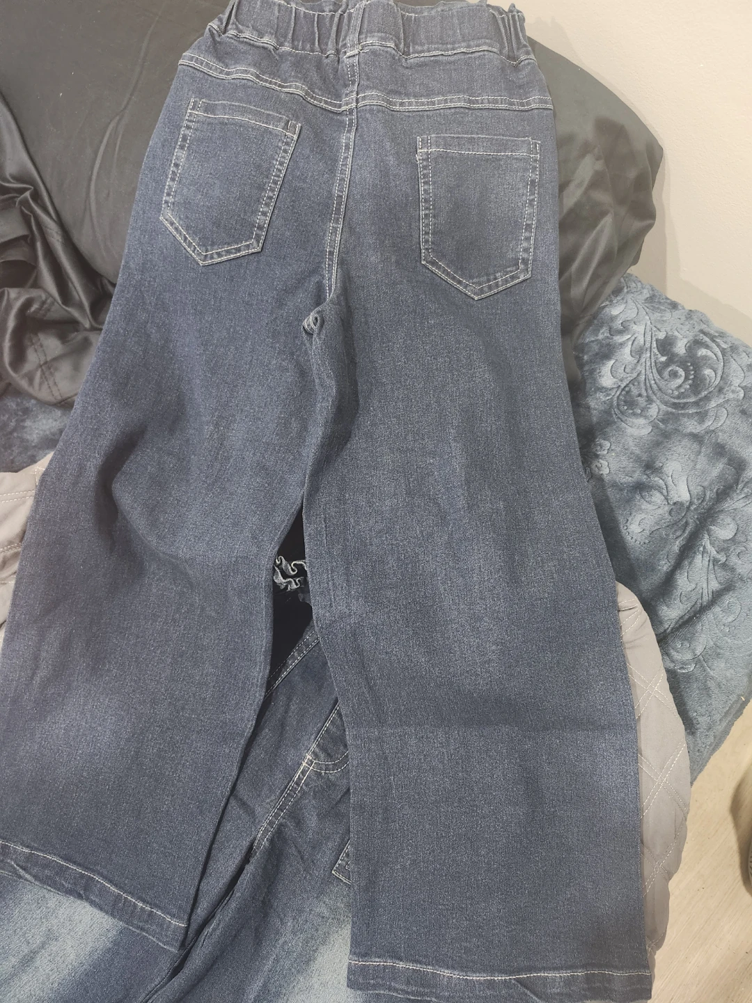 8Y Blue Denim Wide Leg Pants - photo 3