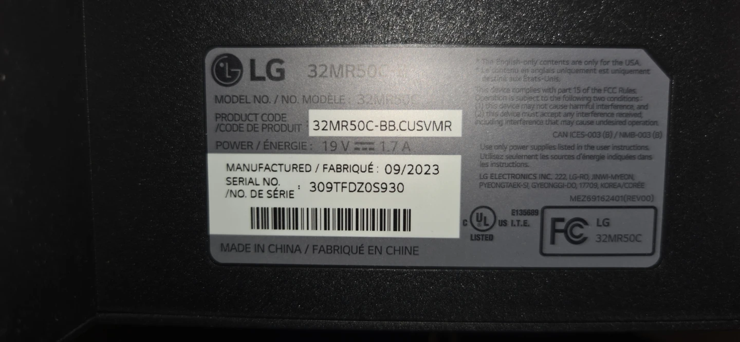 LG 32MR50C 32" Monitor