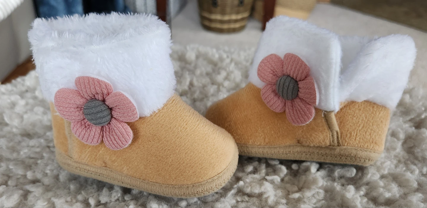 Baby Girl Boots with Flower Detail
