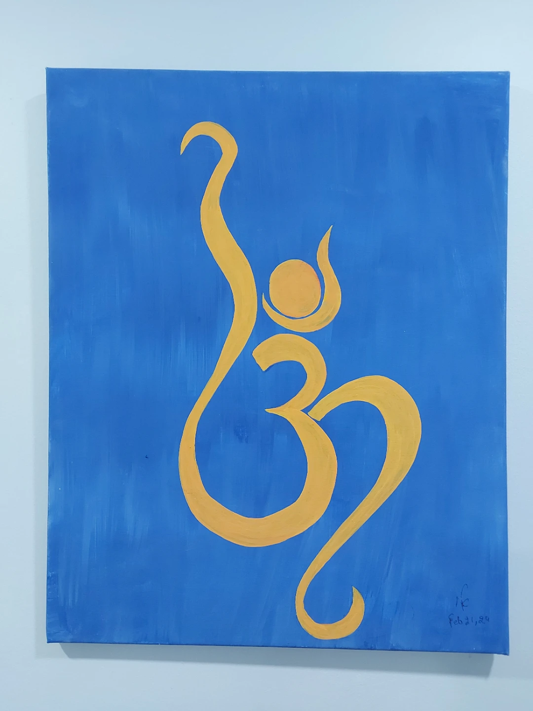 Hand-painted Om Symbol Artwork