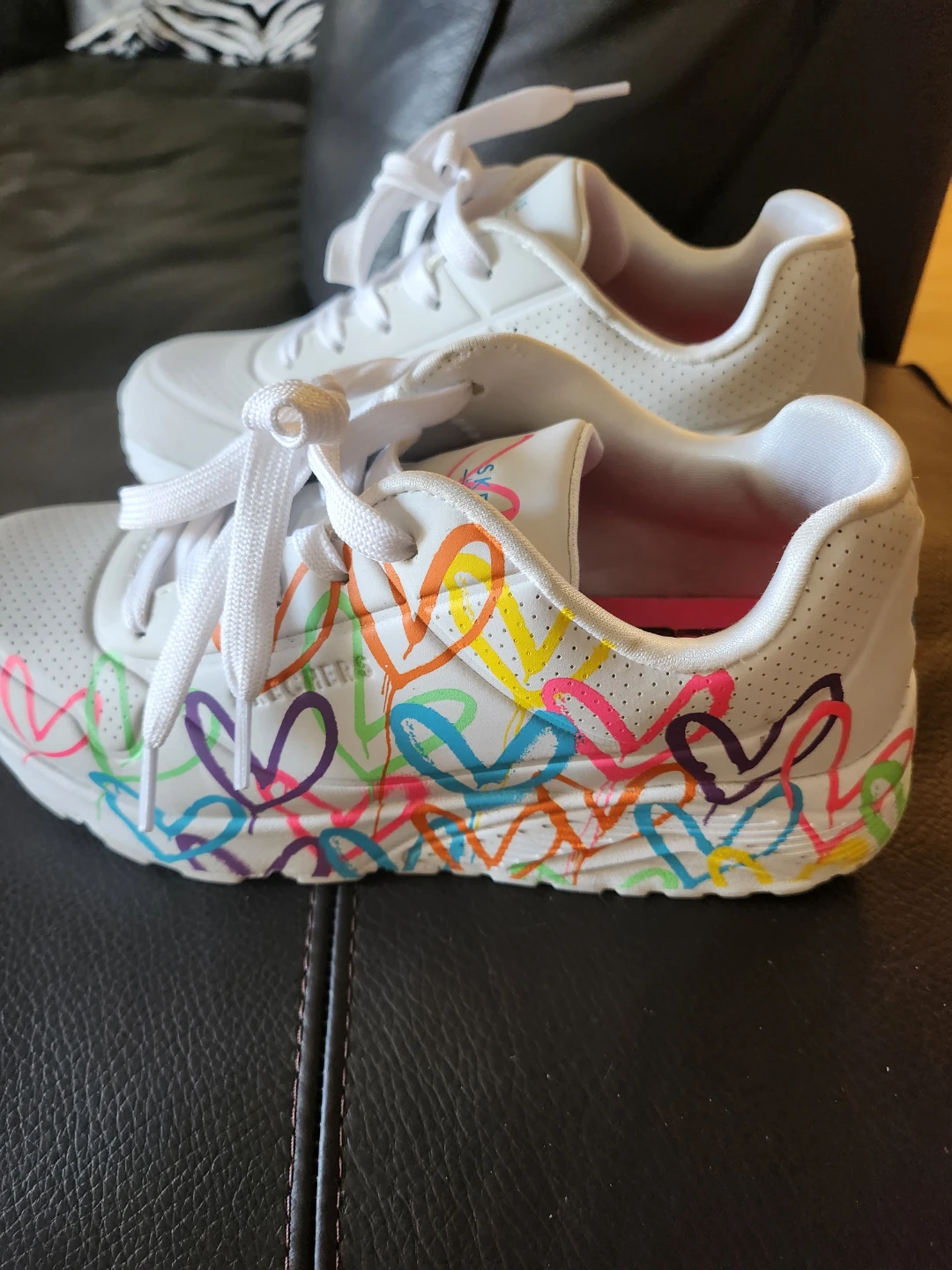 Skechers White Heart Sneakers