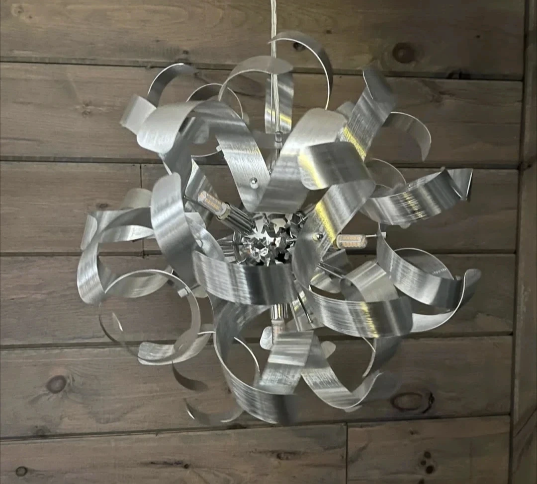 Modern Brushed Aluminum Pendant Light | Contemporary Chandelier - photo 2