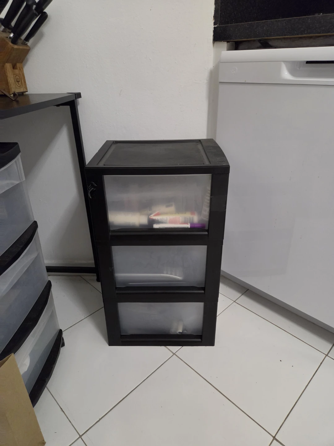 Stackable 3-Drawer Plastic Storage