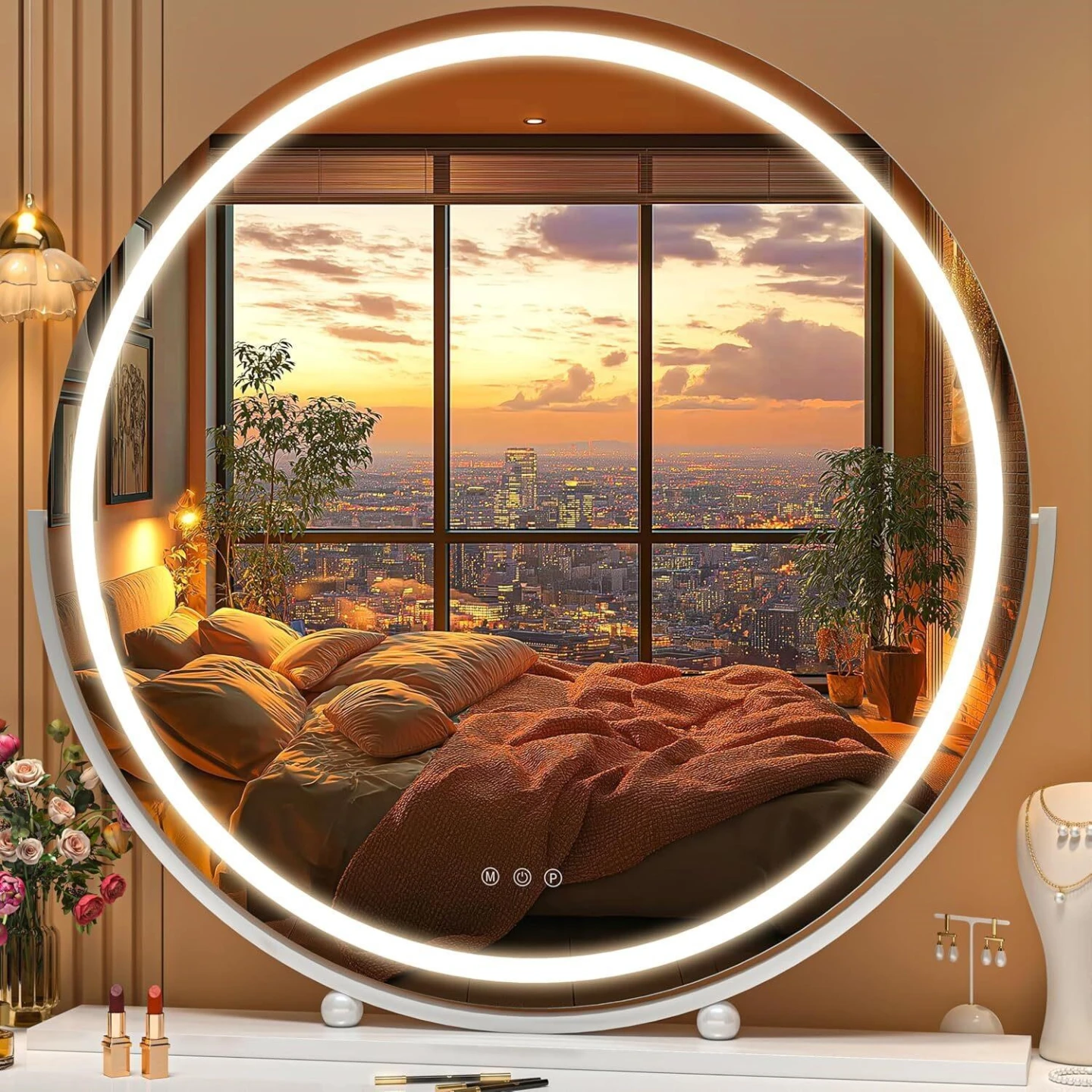 LED Vanity Mirror with 3 Color Lighting Modes - photo 2