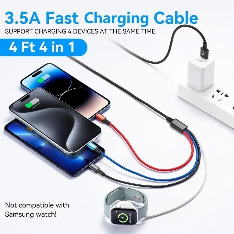 Multi Charging Cable Nylon Braided USB C/Lightning - photo 2