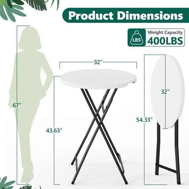32" Round Folding Bar Height Table - photo 2