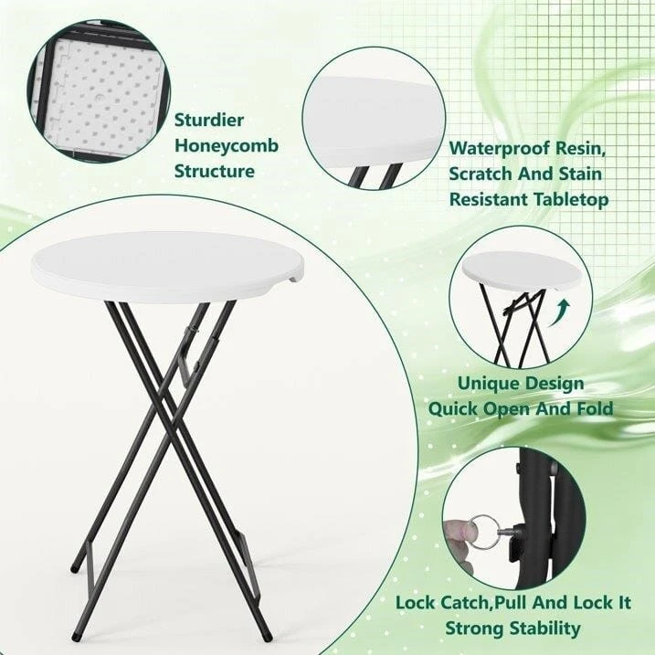 32" Round Folding Bar Height Table - photo 3