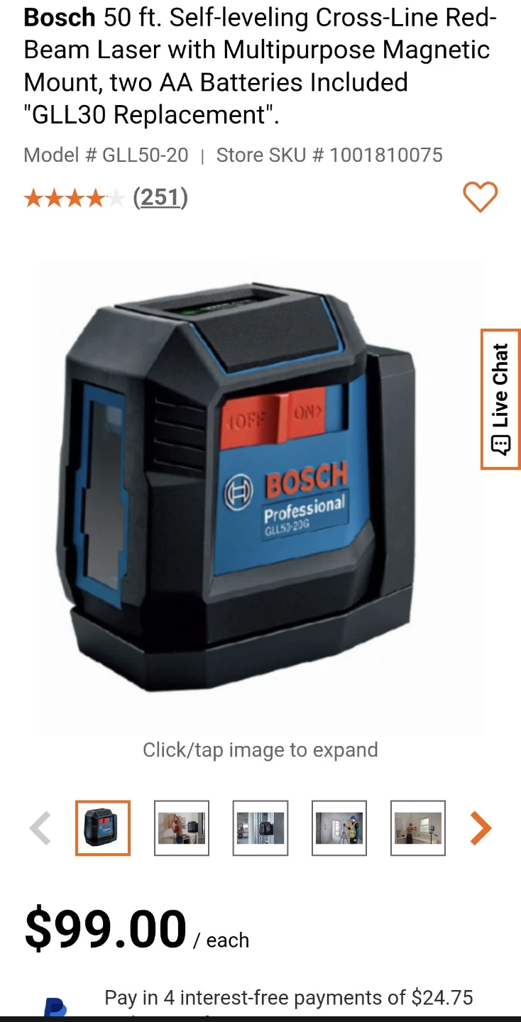 Bosch Professional Self-Leveling Cross-Line Red-Beam Laser