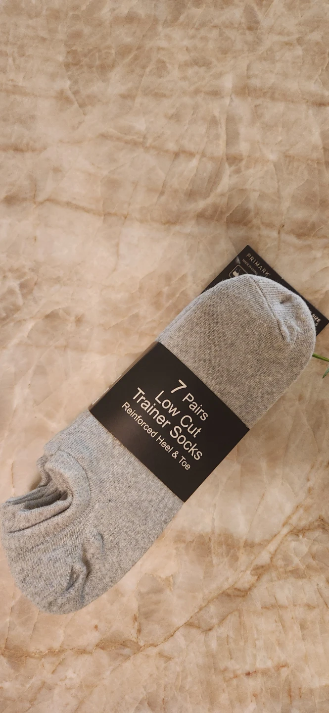 Primark 7 Pairs Low Cut Trainer Socks Grey One Size
