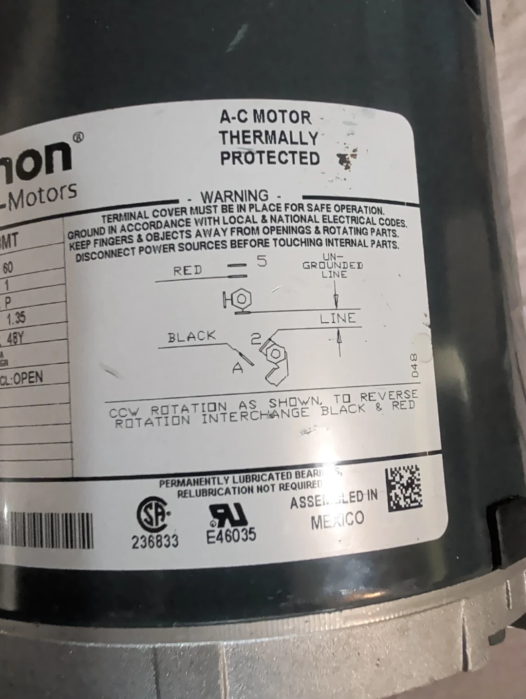 Tested & Working Marathon 1/4 HP Utility Motor (115V / 1725 RPM) - photo 5