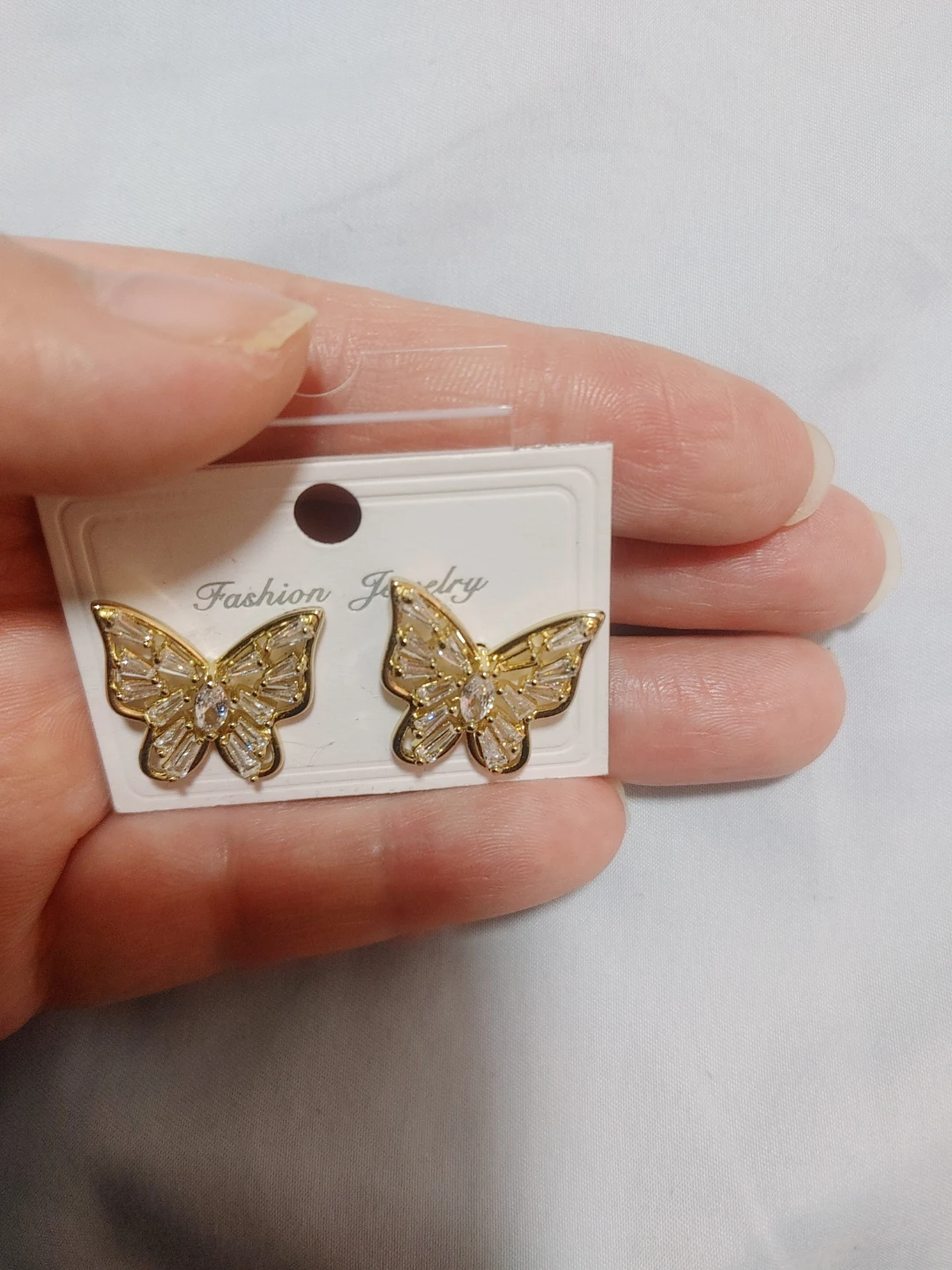 Butterfly Earrings with Rhinestones