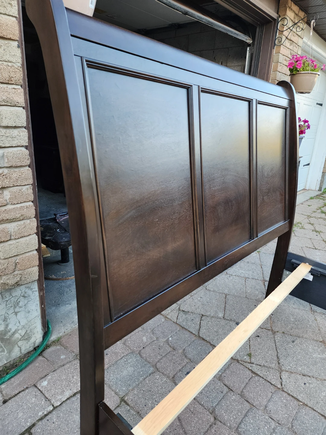 Dark Brown Sleigh Bed Frame with Drawers - photo 4