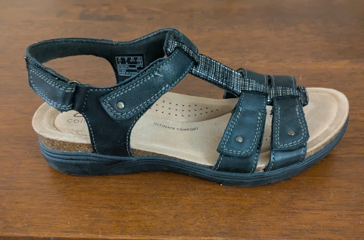 Clarks Collection April Cove Black Leather Sandals - photo 2