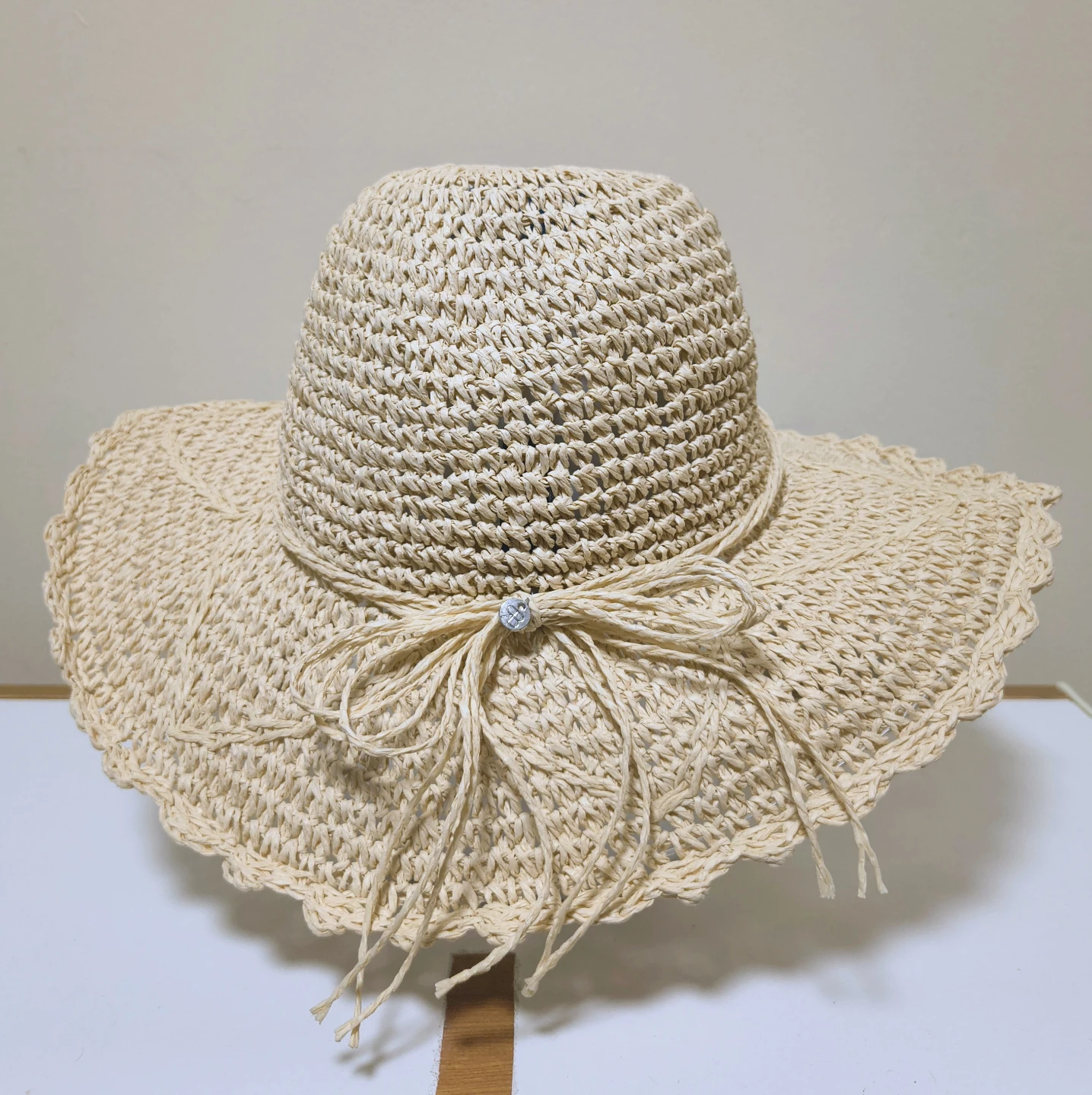Straw Sun Hat with Bow Detail - photo 3