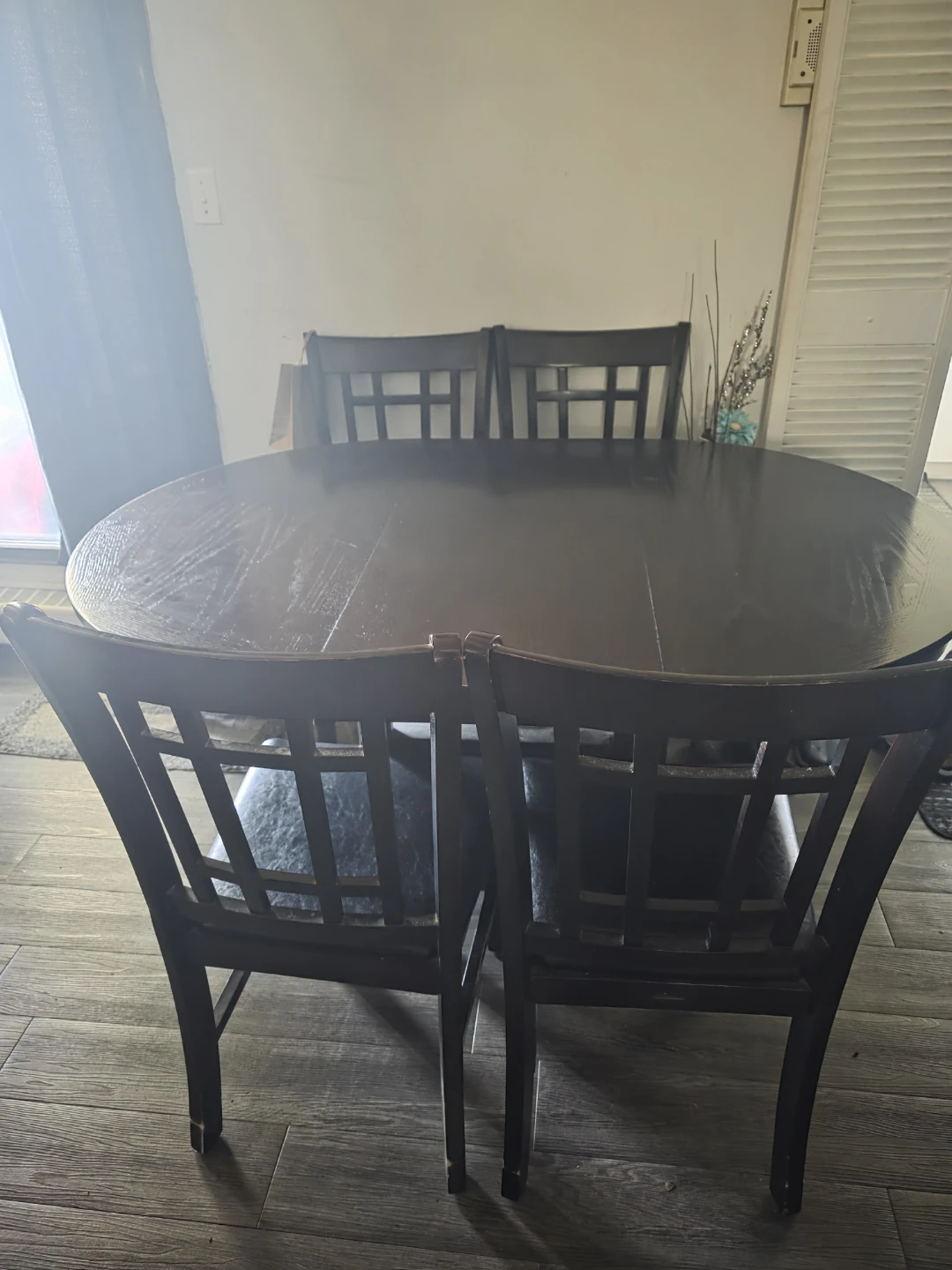Dark Wood Dining Table with 4 Chairs - photo 5