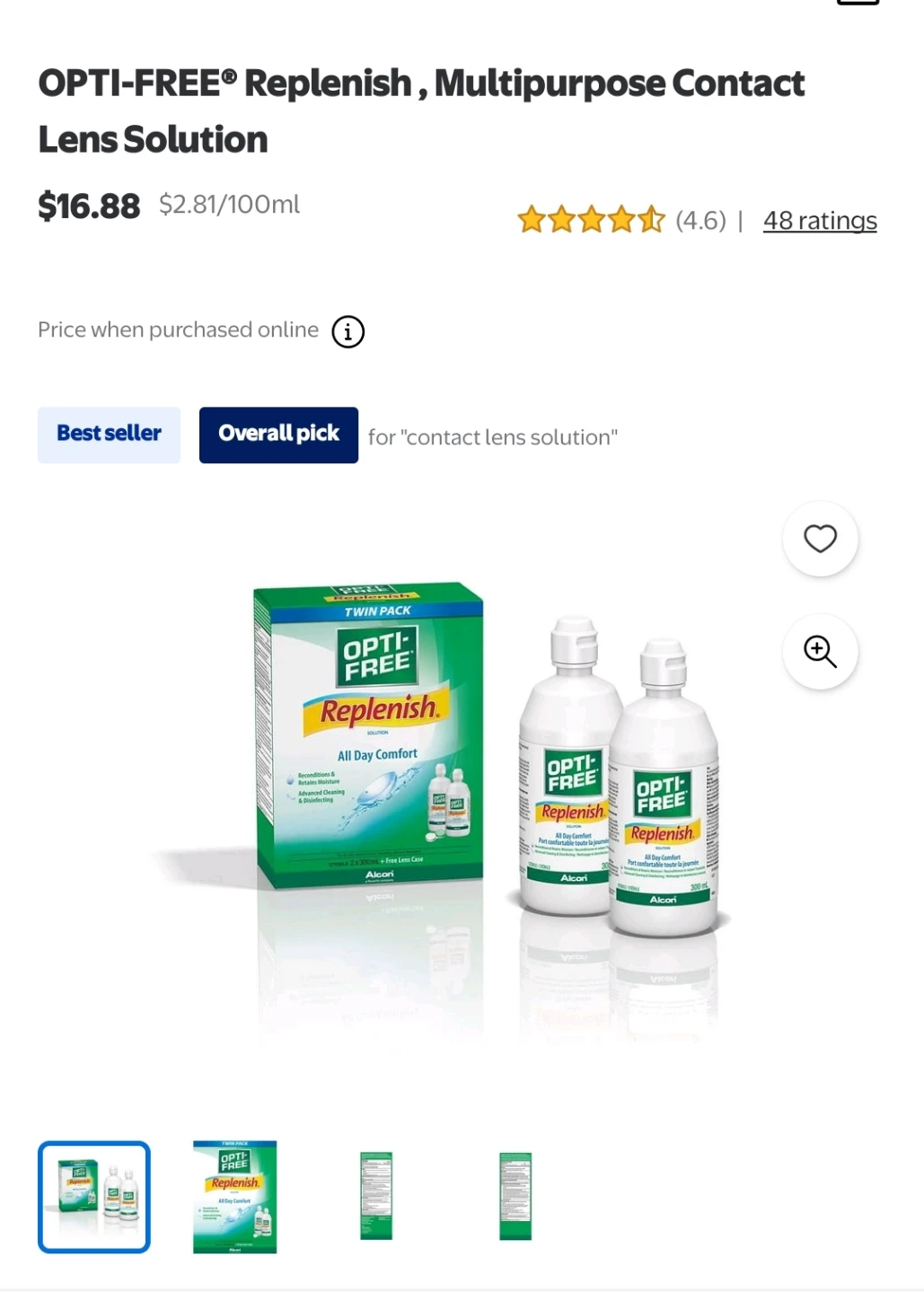 Opti-Free Replenish Multipurpose Contact Lens Solution Twin Pack - photo 3