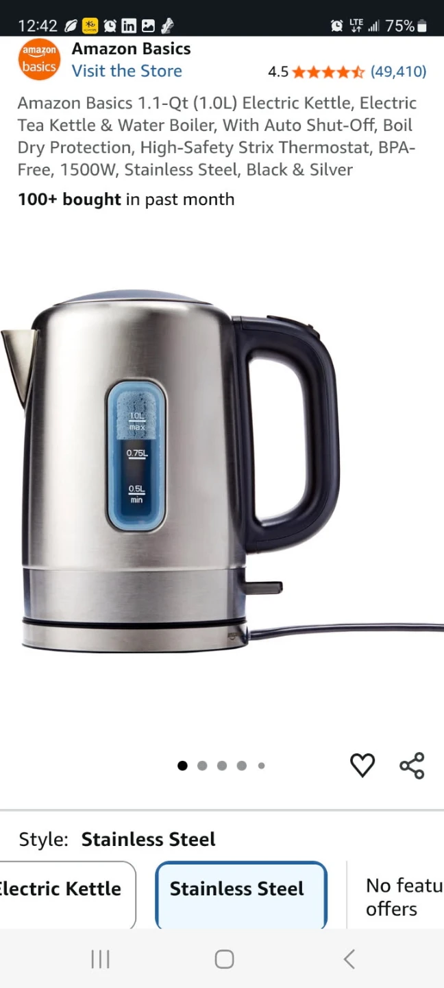 Small Stainless Steel Electric Kettle - photo 3