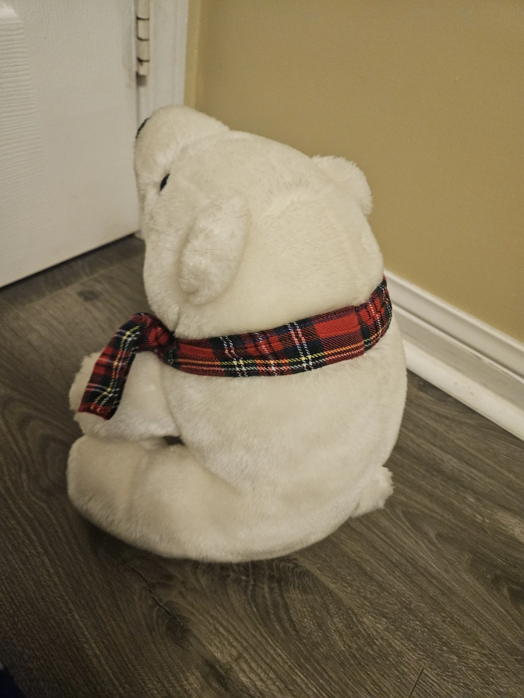 Plush Polar Bear with Plaid Scarf - photo 4