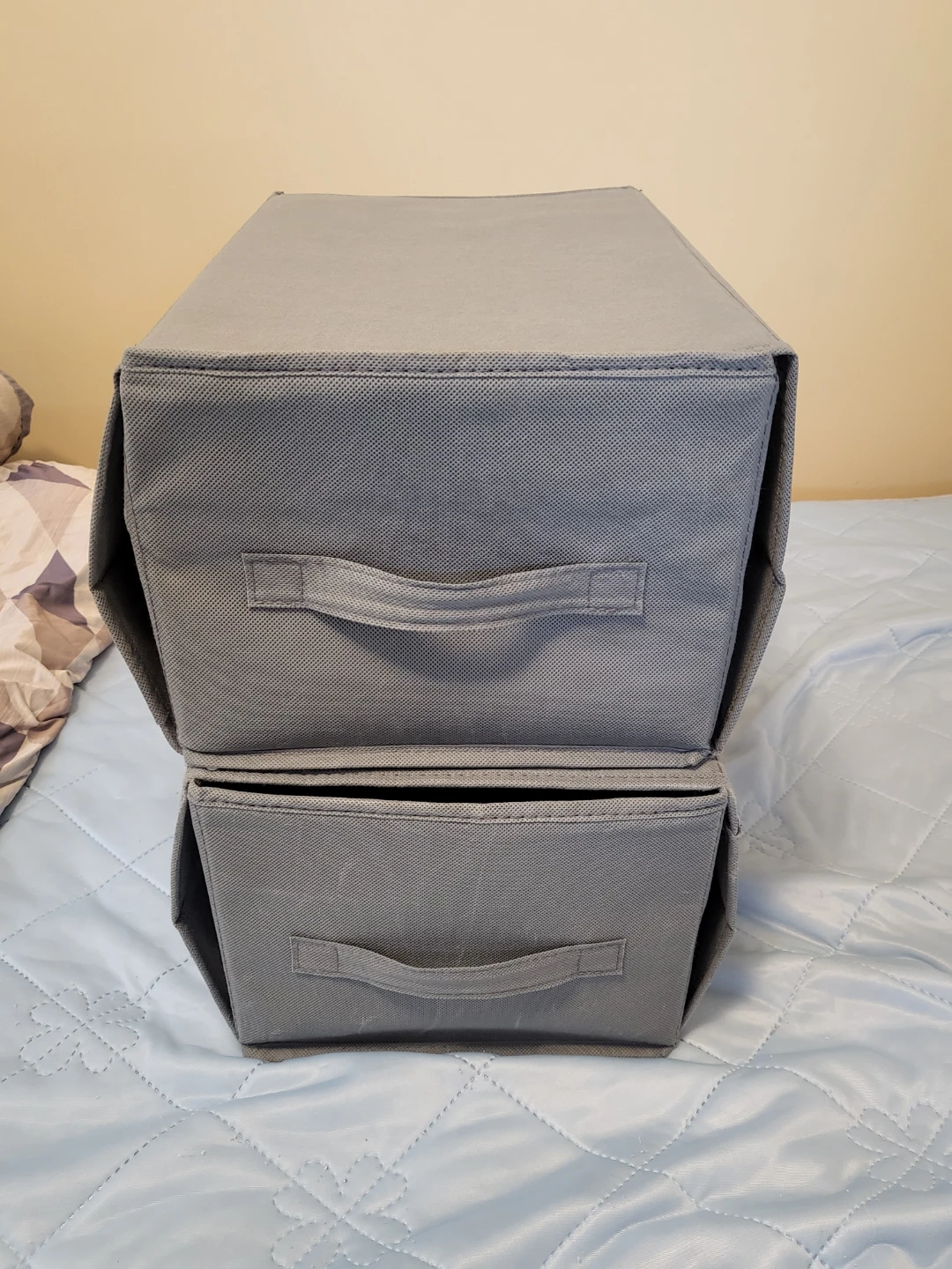 Grey Storage Bin with Handles