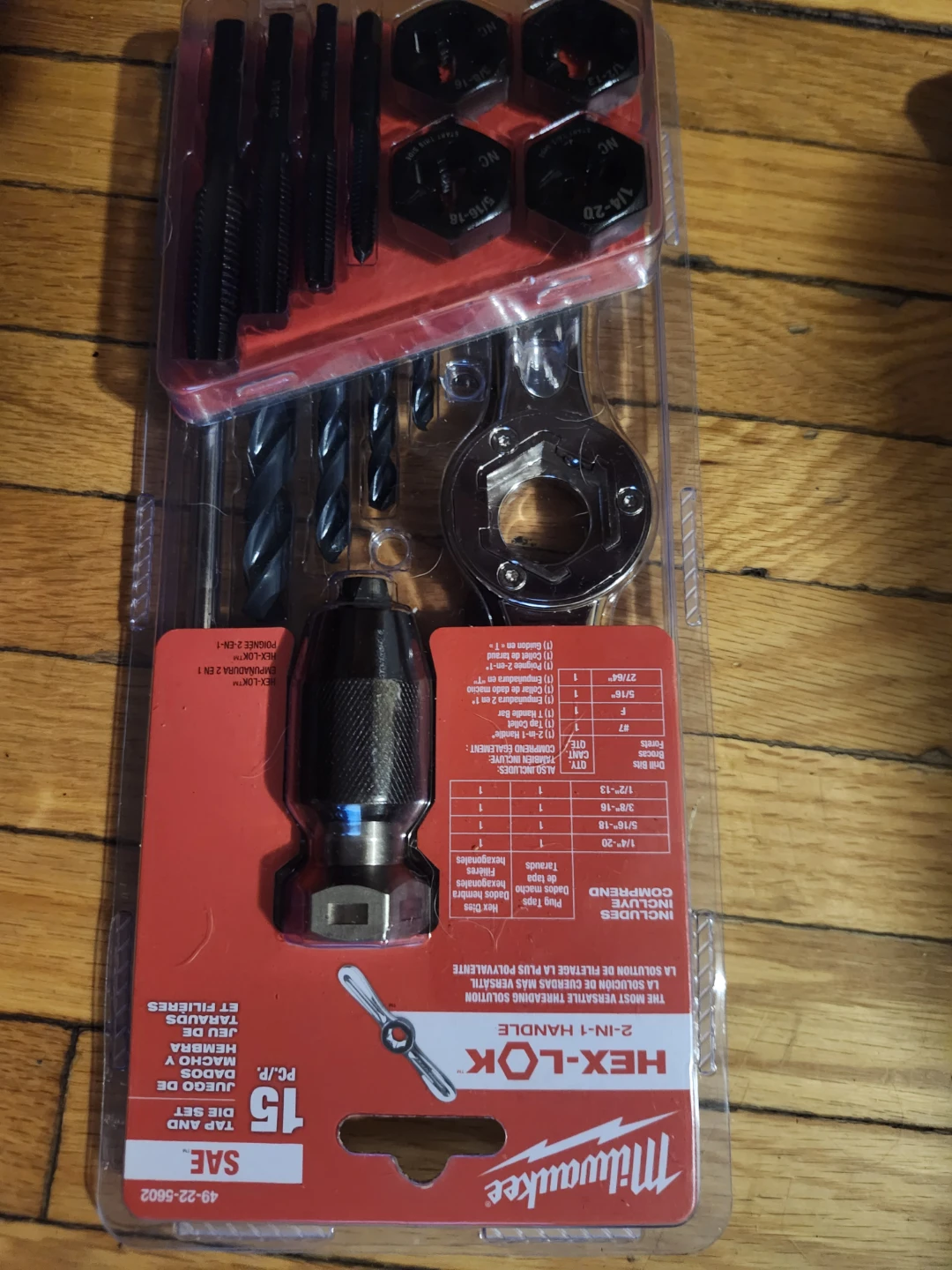 Milwaukee 15 Pc. Hex-Lok Tap and Die Set with 2-in-1 Handle