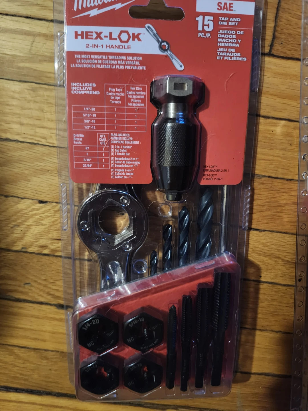 Milwaukee 15 Pc. Hex-Lok Tap and Die Set with 2-in-1 Handle - photo 2