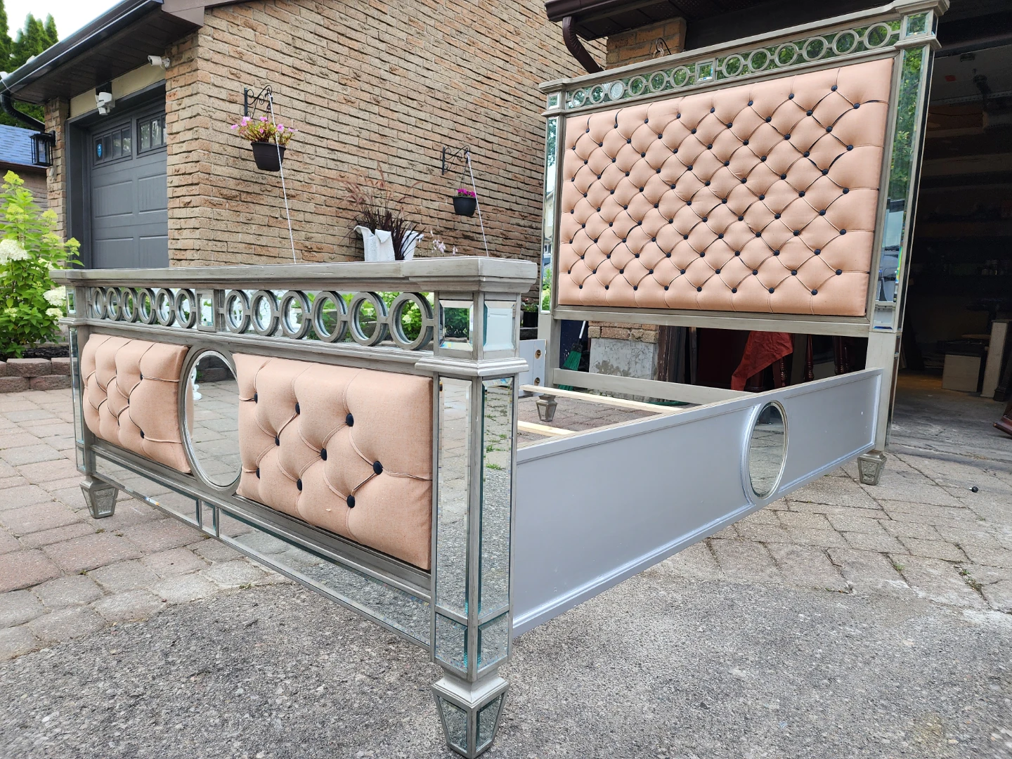 Tufted Mirrored Bed Frame - photo 4