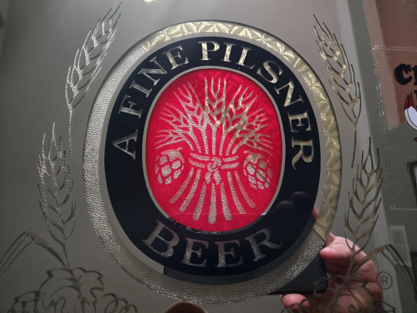Vintage Lite Beer Mirror Sign with Solid Oak Frame - photo 5