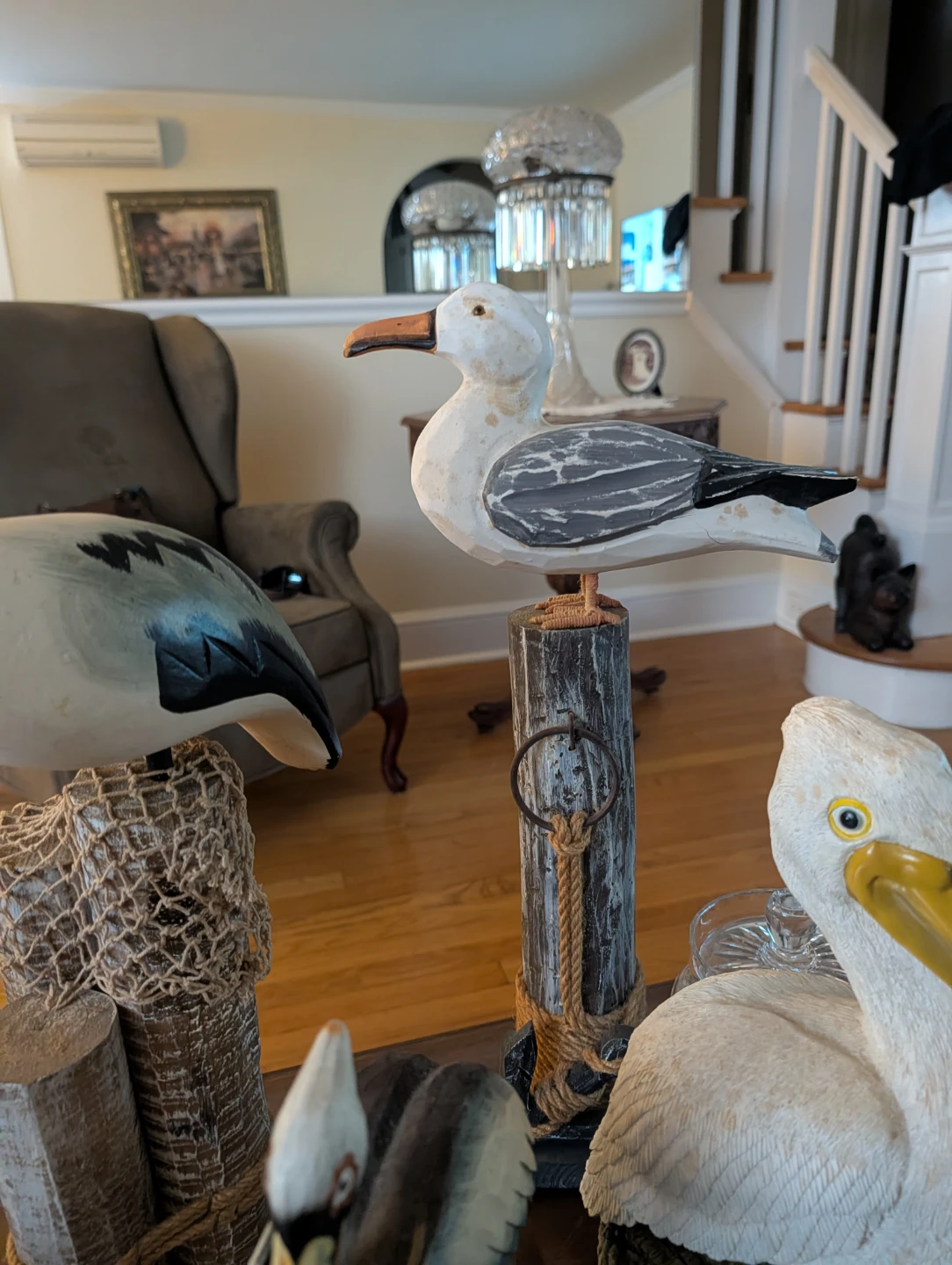 Set of Decorative Wooden Seabirds