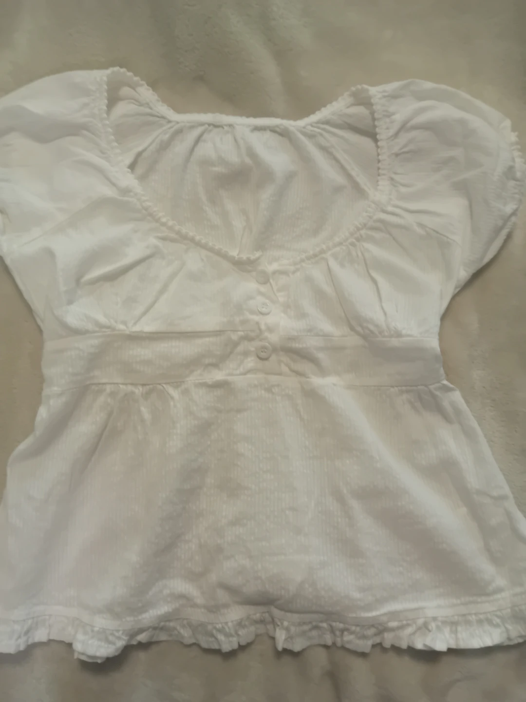 White Babydoll Style Top