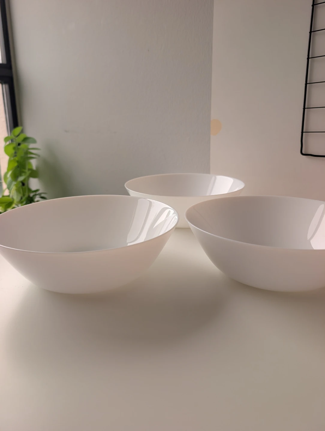 Set of 3 White Ceramic Bowls