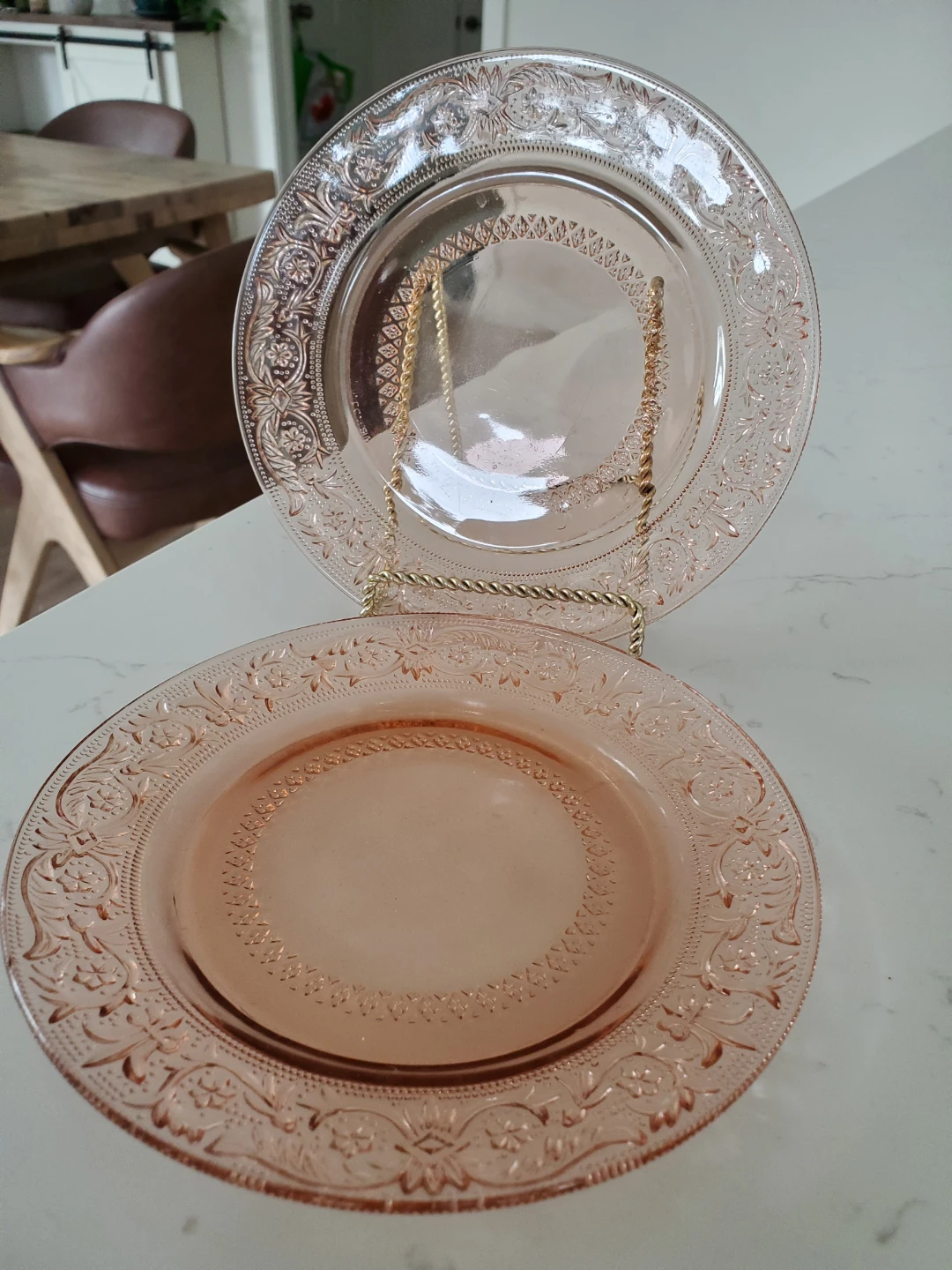 Depression Glass Plates - Set of 2
