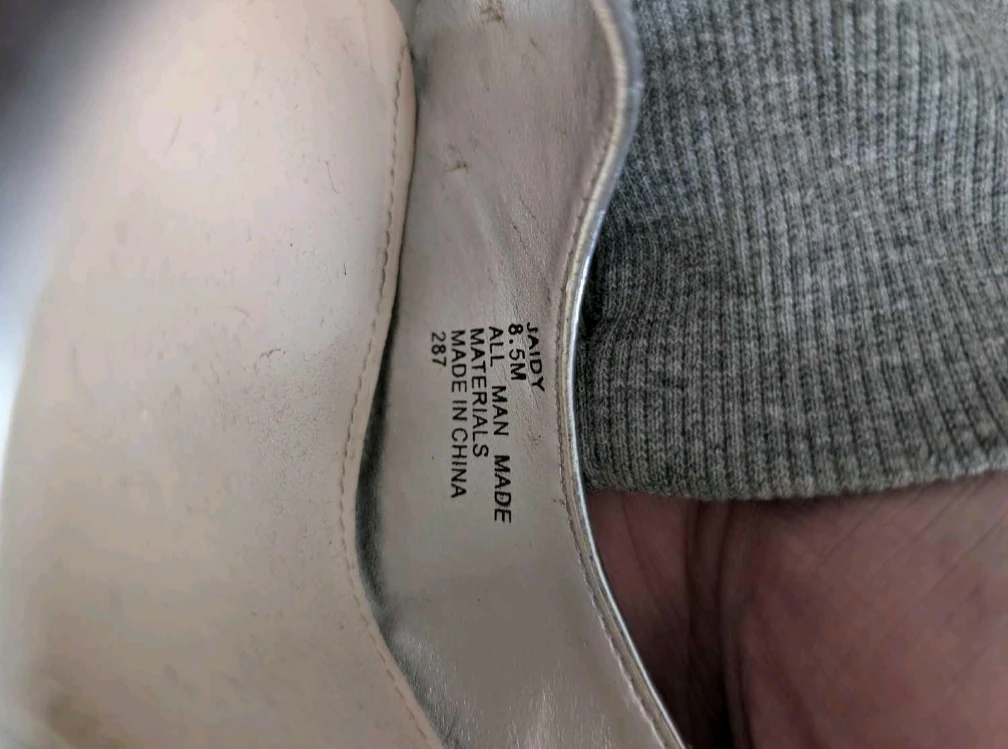 Steve Madden Silver Peep-Toe Heels - Size 8.5M - photo 4