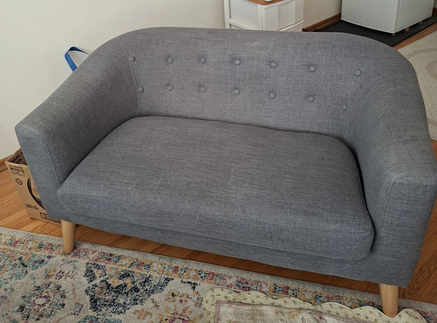 Modern Grey Loveseat Sofa