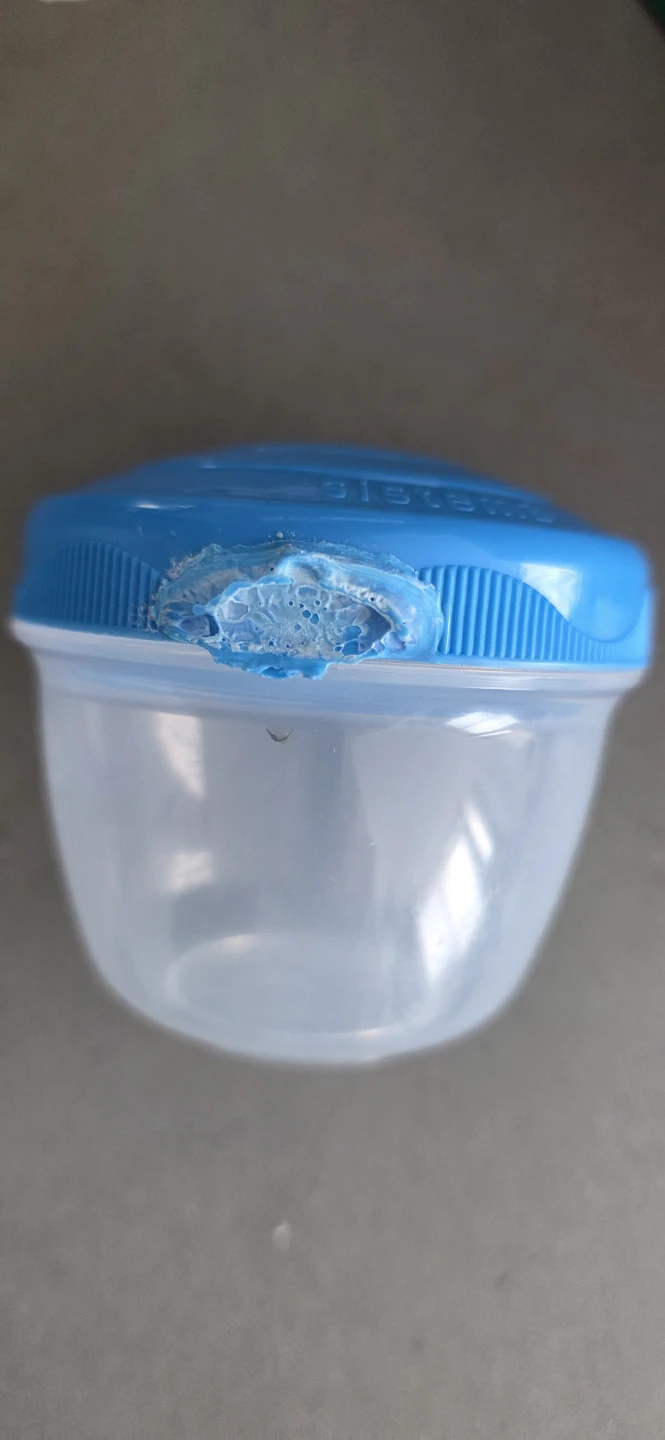 Small Food Container with Blue Lid - photo 2