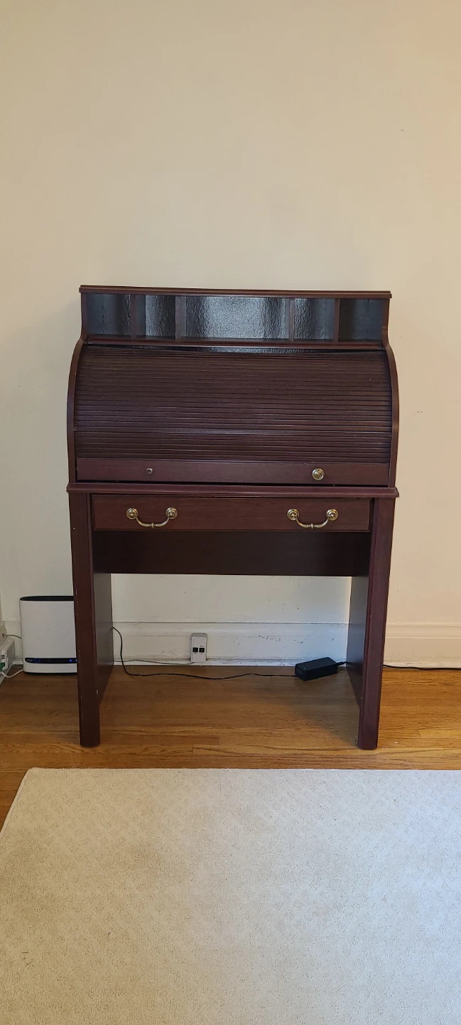 Rolltop Desk - Smaller Sized, Faux Wood - photo 2