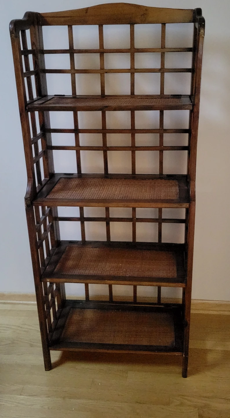 Wooden Shelf Unit with Cane Inserts