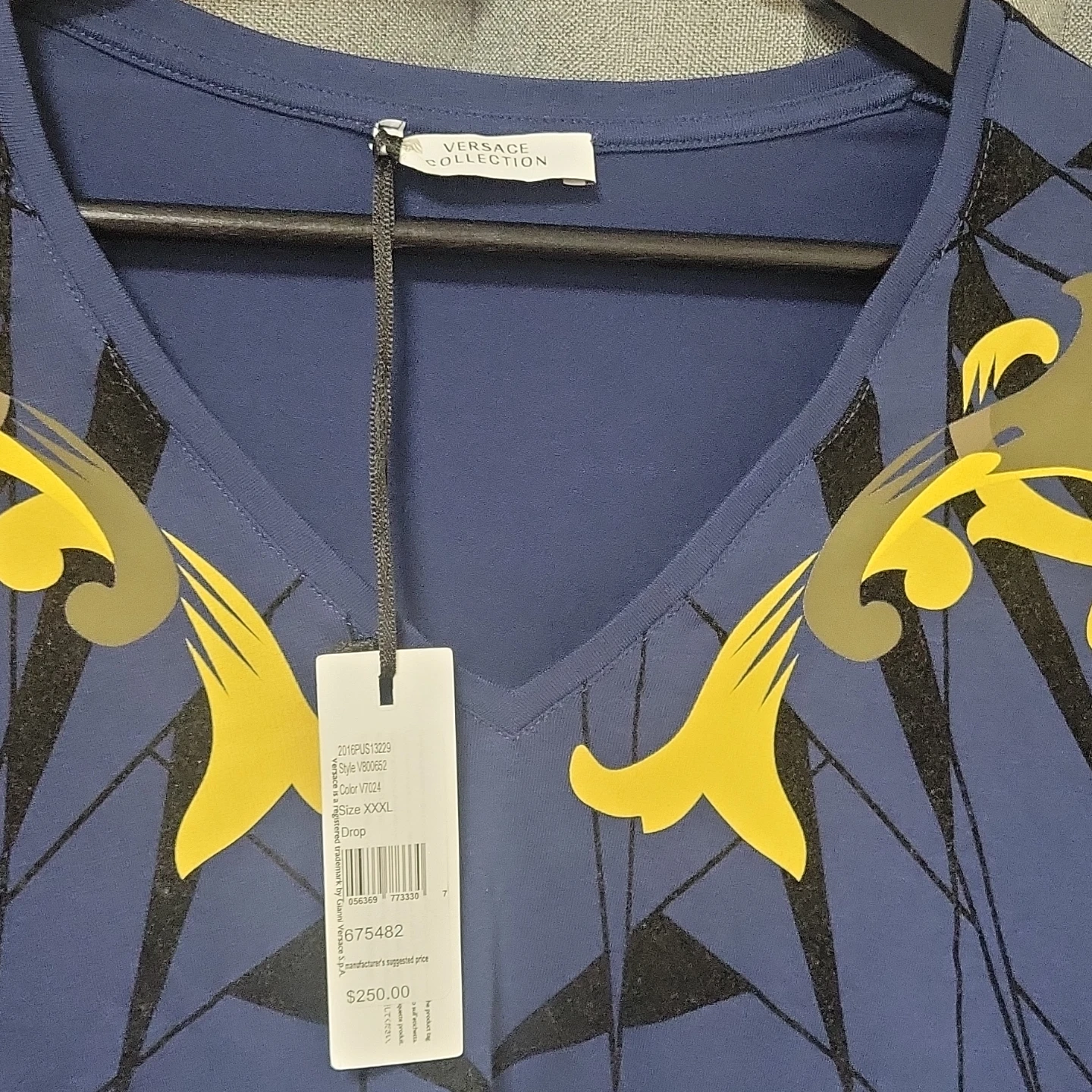 Versace Collection Blue V-Neck T-Shirt - Size XXXL - photo 4