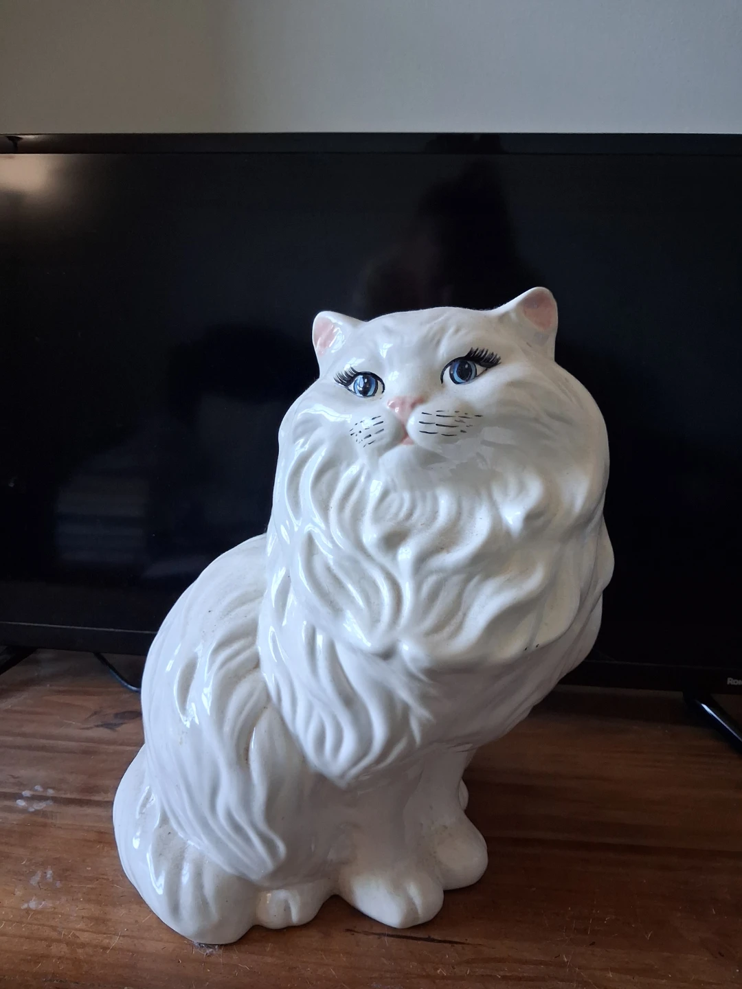 White Ceramic Cat Figurine