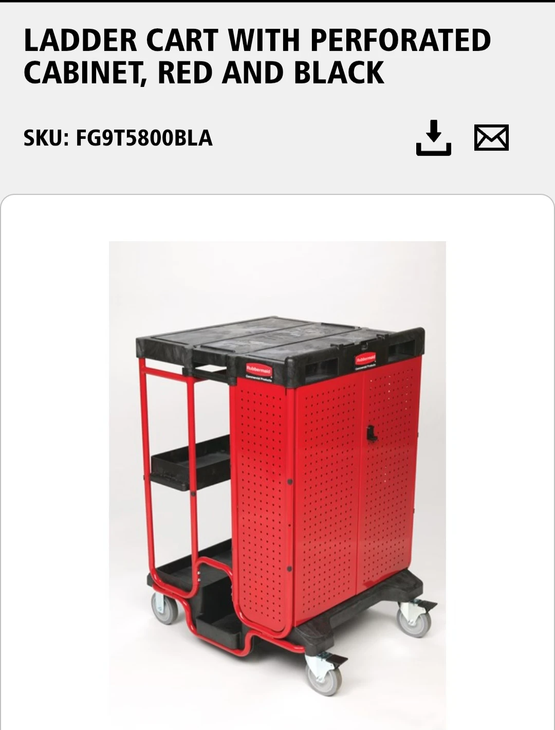 Rubbermaid Ladder Cart with Perforated Cabinet - photo 2