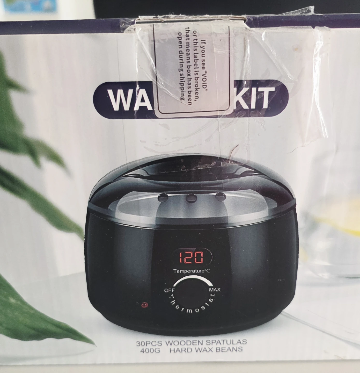 Wax Warmer Kit with 30 Spatulas and 400g Hard Wax Beans