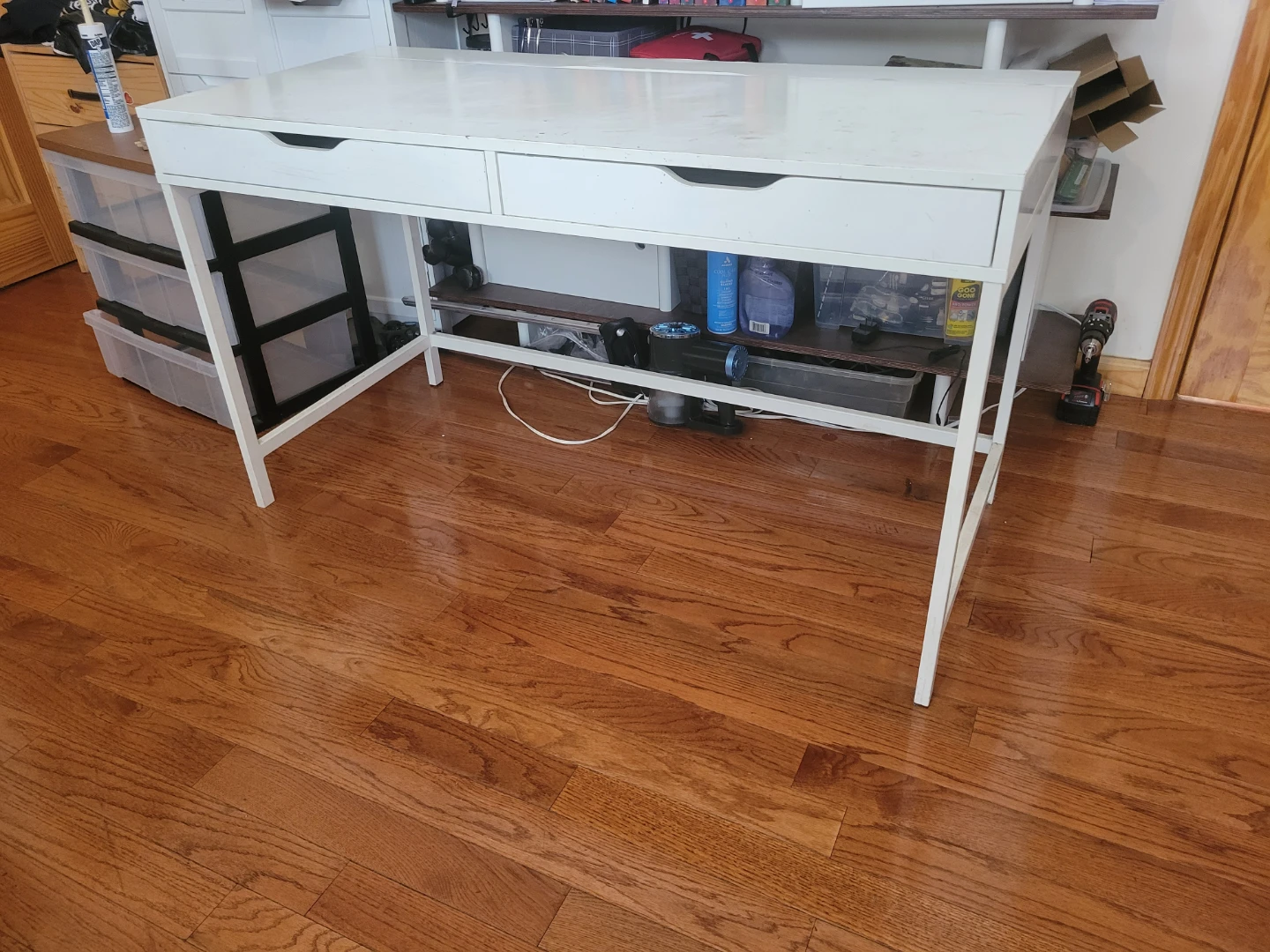 Big White Writing Desk with Two Drawers - photo 4