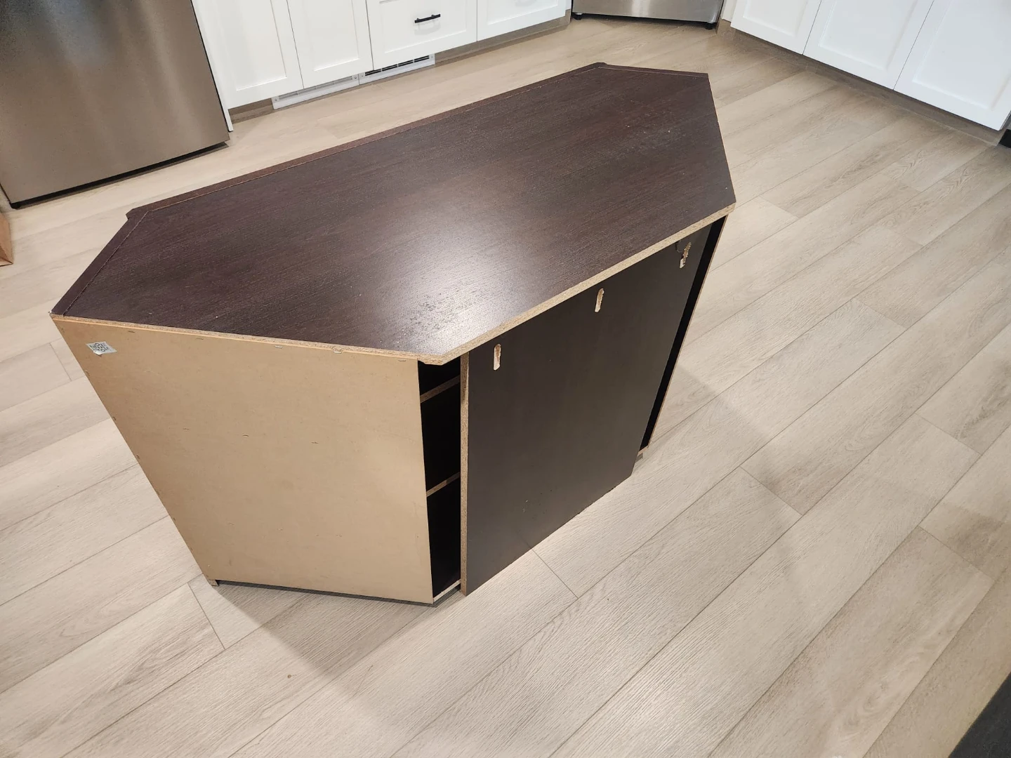 Dark Wood Media Console with Glass Doors - photo 4