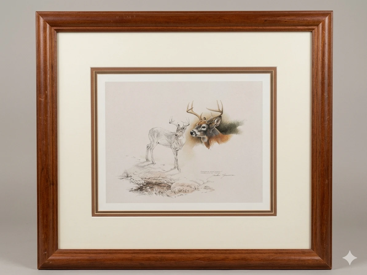 Framed Michael Dumas Signed Wildlife Print