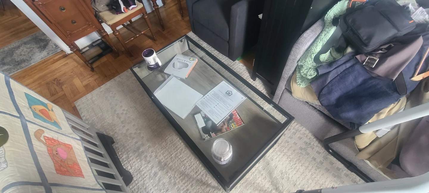 Glass Top Coffee Table with Wood Accent - photo 3