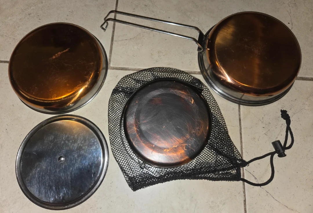 Quality Stainless Steel Camping Cookware Set w Mesh Bag - photo 5