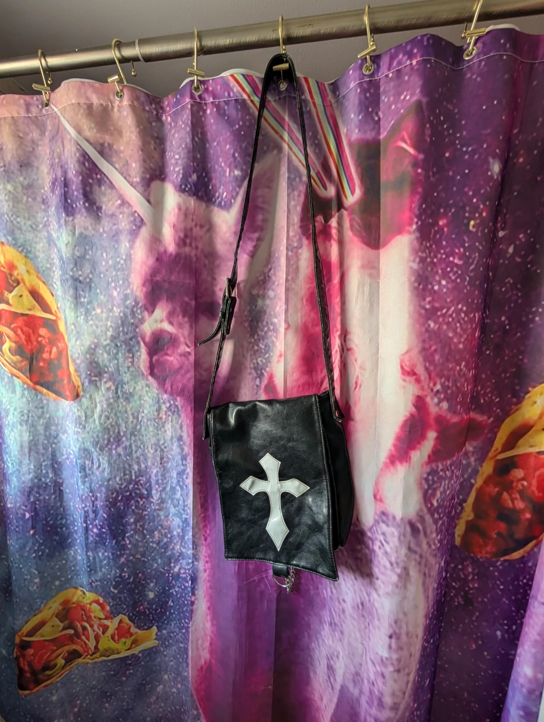 Old school Demonia Black Cross Shoulder Bag